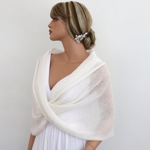 Hand Knitted White, or other colour, Mohair-Silk Bridal "Wedding" cape - shawl, Wedding accessories. Evening dress mohair snood shawl caplet