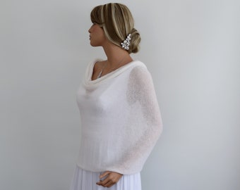 Stickad Mohair Silke Bröllopssjal – Brudkappa, Handstickad