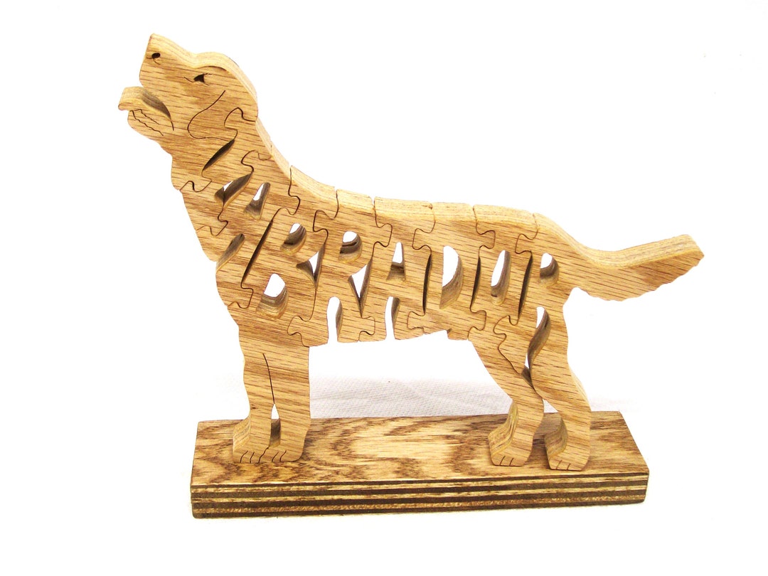 Labrador Retriever Dog Puzzle, Wooden Labrador Dog Puzzle, Hunting Dog