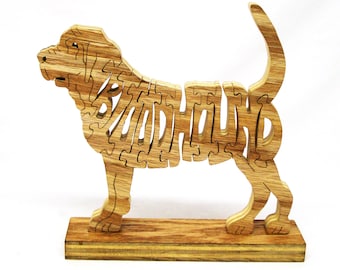 Blood Hound, Hunting Dogs, Animal Puzzles, Wooden Animal Shaped Puzzles, wooden name puzzles, handcrafted wood puzzles, animal puzzles