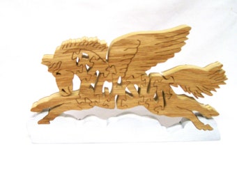 pegasus wooden puzzle, pegasus horse puzzle, pegasus puzzle, wooden horse puzzle, wooden animal puzzle, wooden animal shaped puzzle
