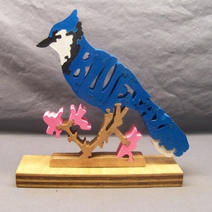 Blue jay, Blue jay bird, wooden animal puzzles, handcrafted wood puzzles, wooden name puzzles, wild birds, bird puzzles,