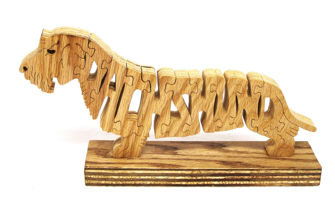 Wooden Wired Haired Dachshund Puzzle, Wired Haired Dachshund Dog Puzzle ...