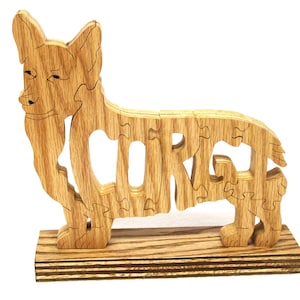 Corgi Pembroke wooden puzzle, Corgi Pembroke wooden dog puzzle, Corgi Pembroke dog puzzle, wooden dog puzzle Corgi, wooden Corgi dog  puzzle