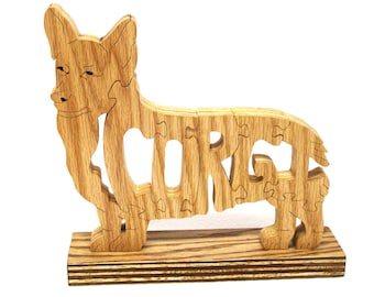 Corgi Pembroke wooden puzzle, Corgi Pembroke wooden dog puzzle, Corgi Pembroke dog puzzle, wooden dog puzzle Corgi, wooden Corgi dog  puzzle