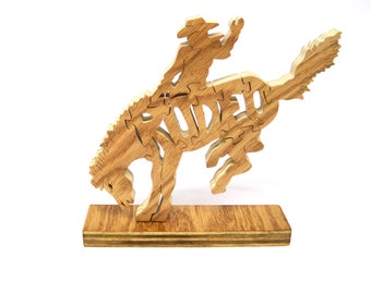 wooden horse rodeo puzzle, rodeo horse puzzle, horse rodeo puzzle, wooden horse puzzle, rodeo puzzle, wooden animal shaped puzzle, puzzles