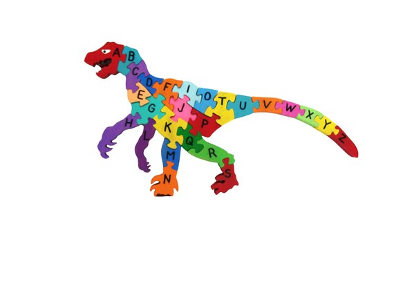 dinosaur alphabet puzzle, kids educational puzzle, puzzle child  educational, wooden puzzle dinosaur, kids birthday gift, animal puzzle,