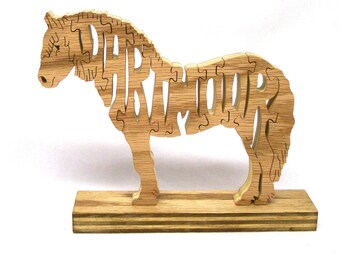 Dartmoor, Dartmoor Horse, wooden animal shaped puzzles, horses, handcrafted wood puzzles, home decor, wooden name puzzles, games and puzzles