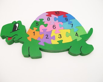 wooden 1-10 numbers puzzle, wooden numbers puzzle, wooden Turtle puzzle,  numbers puzzle, wooden animal shaped puzzle, wooden animal puzzle,