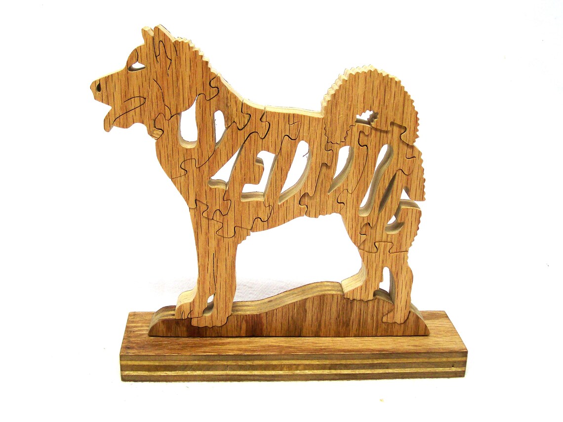 Husky Dog Puzzle, Sled Dog Wooden Puzzle, Husky Sled Dog Puzzle, Sled