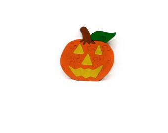 Jack O Lantern, jack-o-lantern puzzle, wooden pumpkin puzzle, Halloween puzzle, wooden puzzle, wooden shaped puzzle, scary puzzle,