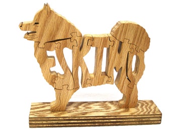 American Eskimo dog puzzle, wooden Eskimo dog puzzle, wooden American Eskimo dog puzzle, dog puzzle Eskimo, wooden dog puzzle, Sled dog