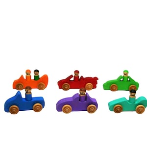 6 Bright colorful cars, environment friendly,  gift for kids,  stocking stuffers, wooden toy cars, kids birthday gift, wooden car, toy cars
