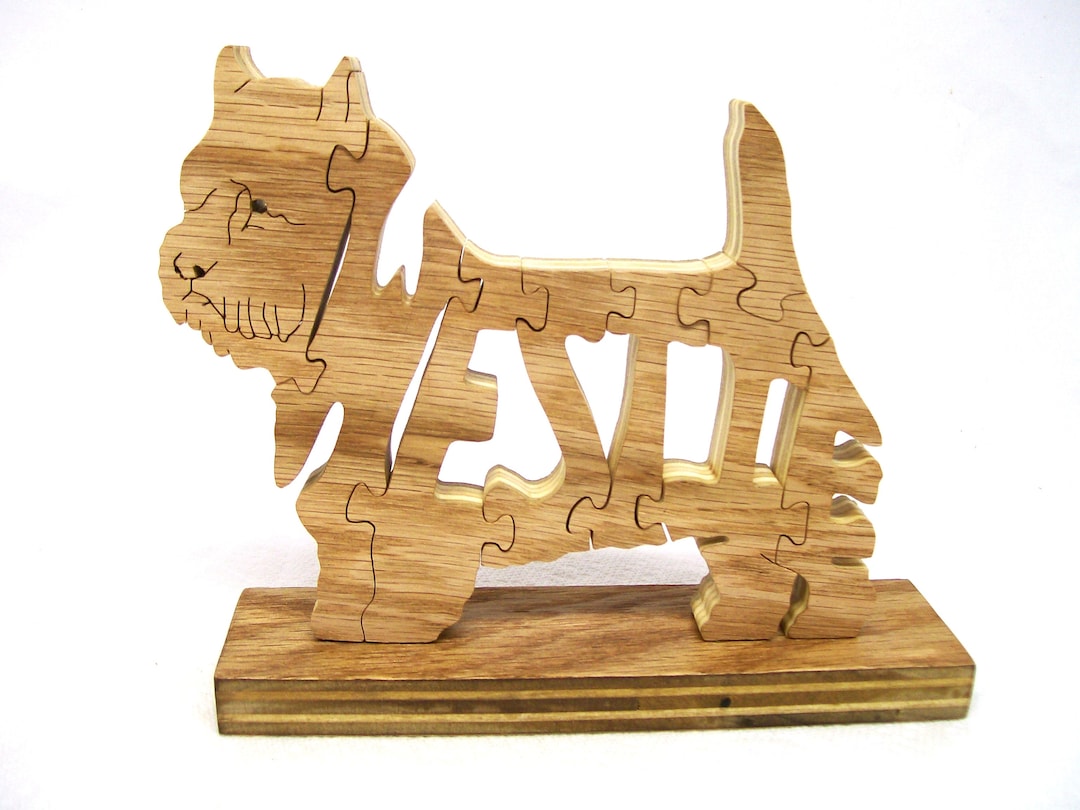 West Highland Terrier Dog, West Highland Terrier Dog Puzzle, Westie Dog Puzzle, Wooden Dog
