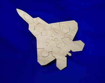 Wooden Puzzle F-22 Raptor hand made