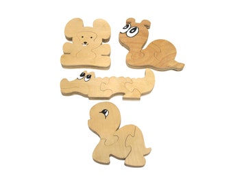 wooden animal puzzle, forest animals, animal puzzle, wooden toys, puzzles for kids, stocking stuffers for kids, games and puzzles, puzzles