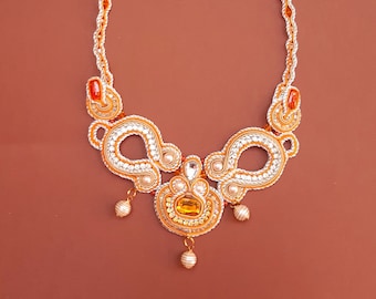 Bling necklace - Soutache jewelry