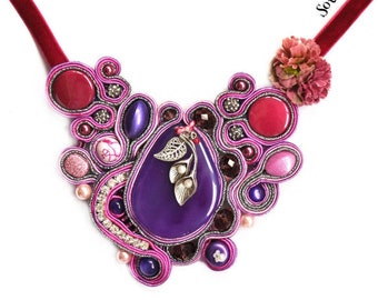 Purple statement necklace