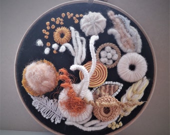 Hand embroidery wall art/ 3D Embroidery Hoop Art
