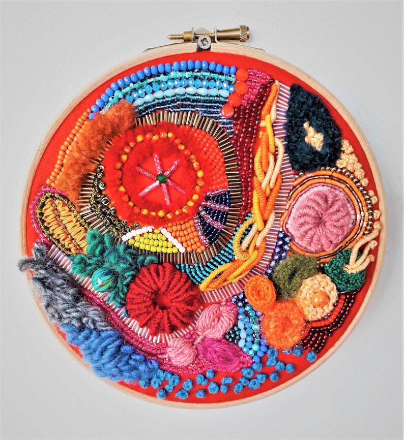 Embroidered And Beaded Wall Hanging Decoration 3D Embroidery Hoop Art embroidered-and-beaded-wall-hanging-decoration-3d-embroidery-hoop-art