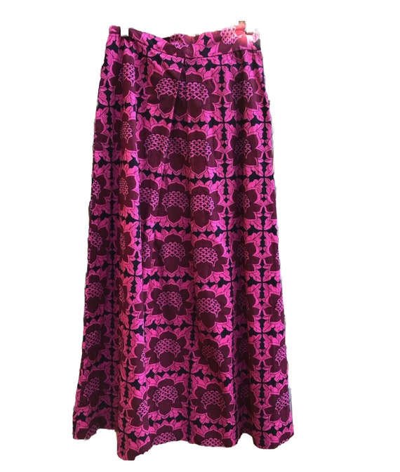 Rare thick cotton Lotus flower maxi skirt