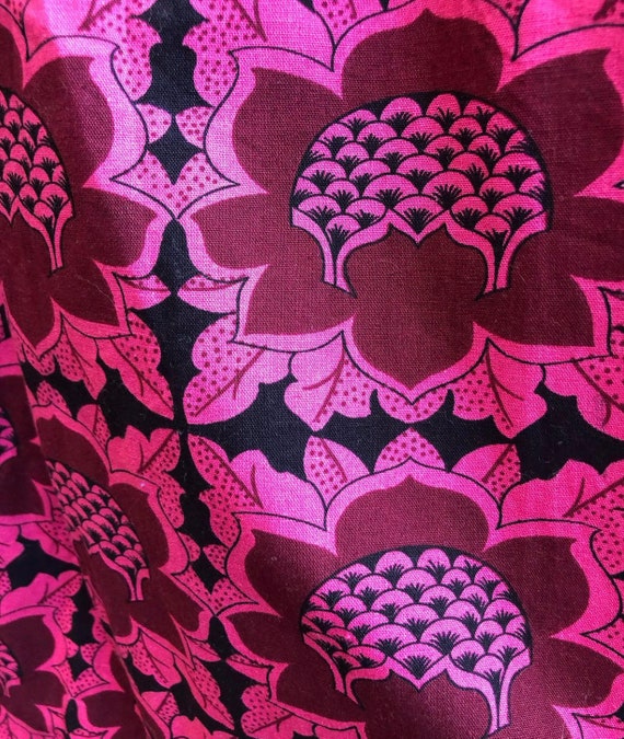 Rare thick cotton Lotus flower maxi skirt - image 4