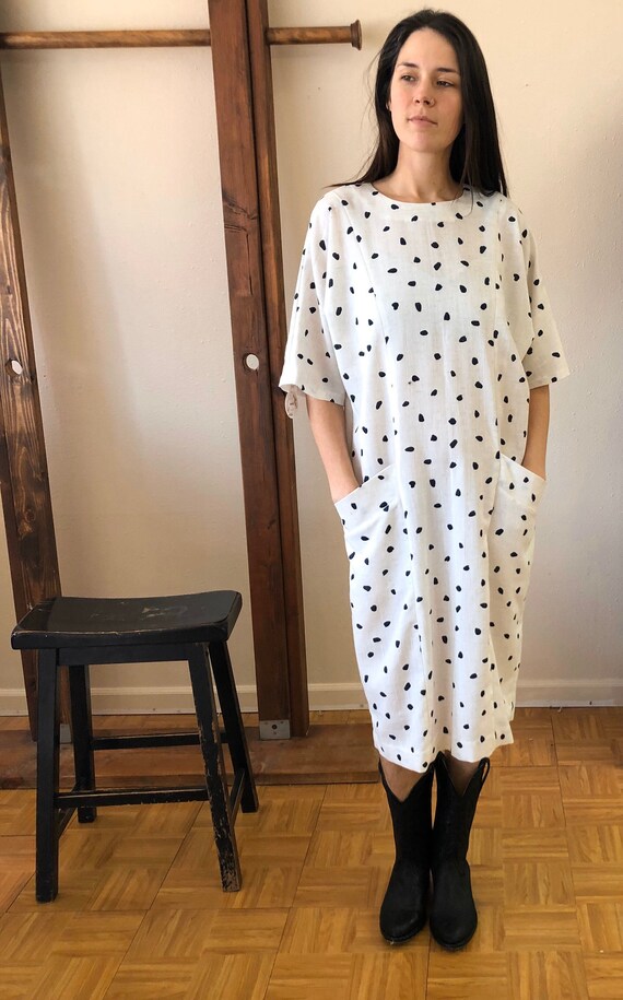 Linen Tailored Smock Dress