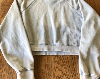 Distressed Bleach Urban Streetwear Grunge cropped sweater maat Small