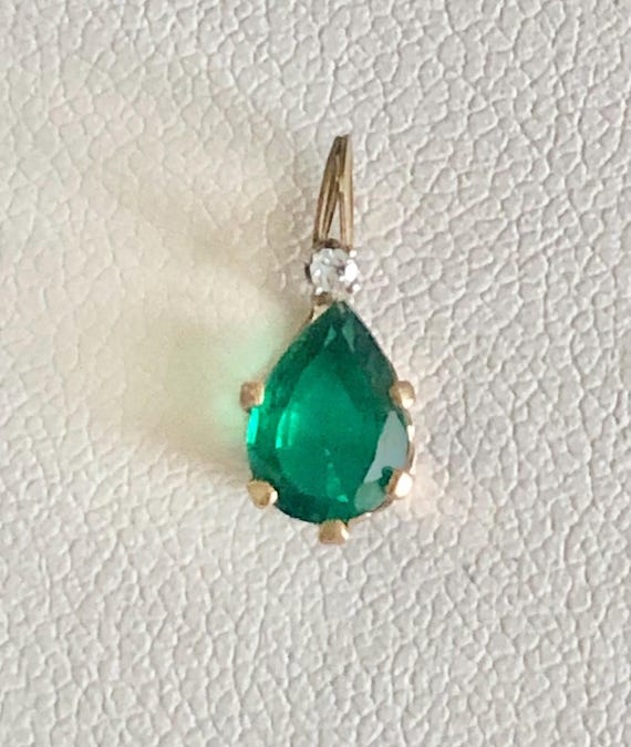 Teeny Tiny Antique green Stone Pendant