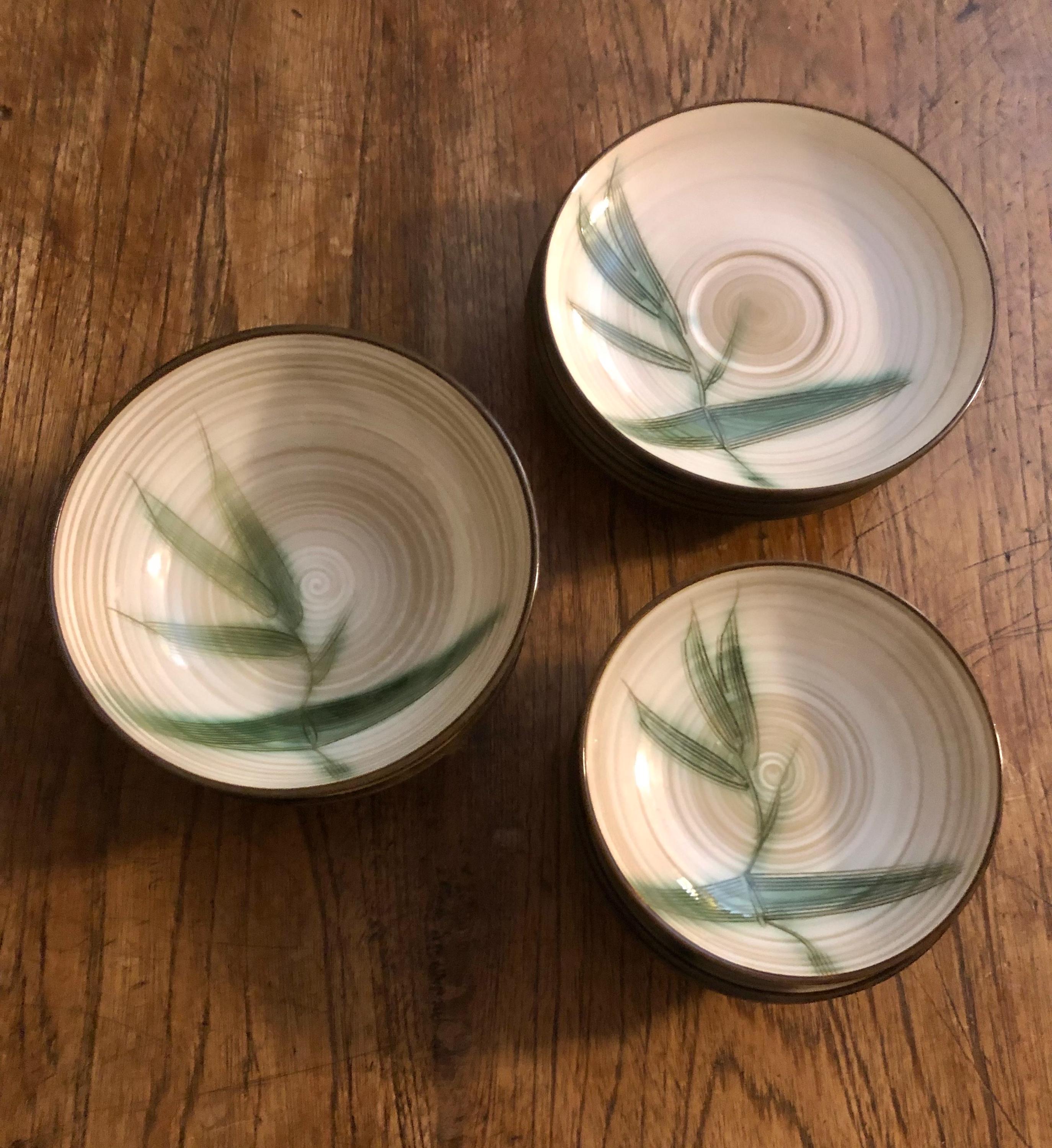 RARE COLLECTIBLE 1950s Japan Bamboo Set of 12 Dishwear Value 300+