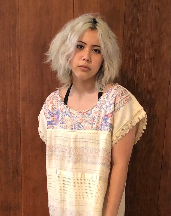 Beautiful Vintage Pastel Mexican Smock Dress - image 1