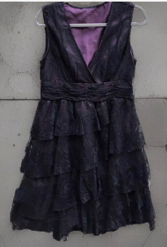 Gypsy Flamenco Purple And Black Lace Dress