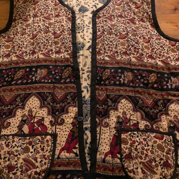 Quilted Kantha India classic Vest + Reversible