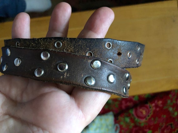 Thin Grunge studded worn out belt 28”-36” - image 4