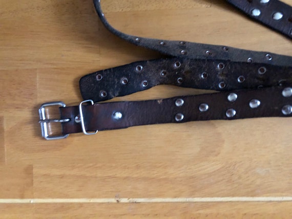 Thin Grunge studded worn out belt 28”-36” - image 3