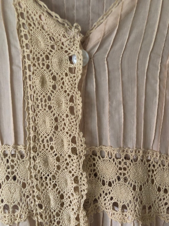 Pale Blush Mexican wedding dress All cotton circa… - image 3