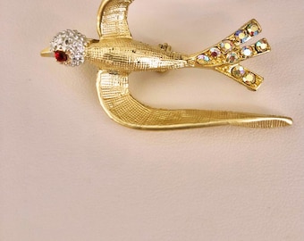 Süße einfache Schwalbe Antique Strass Pin