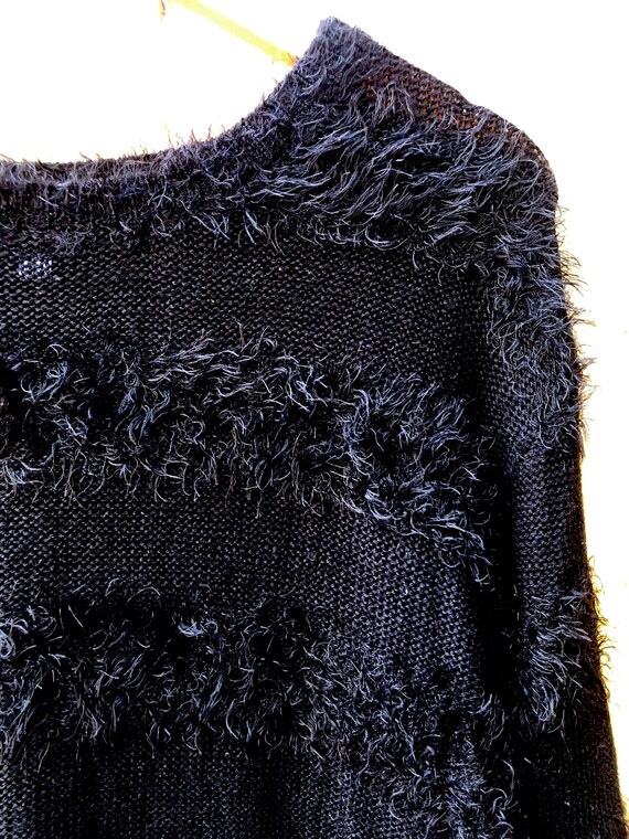 Angora And Knit Striped BeetleJuice Sweater Size … - image 5
