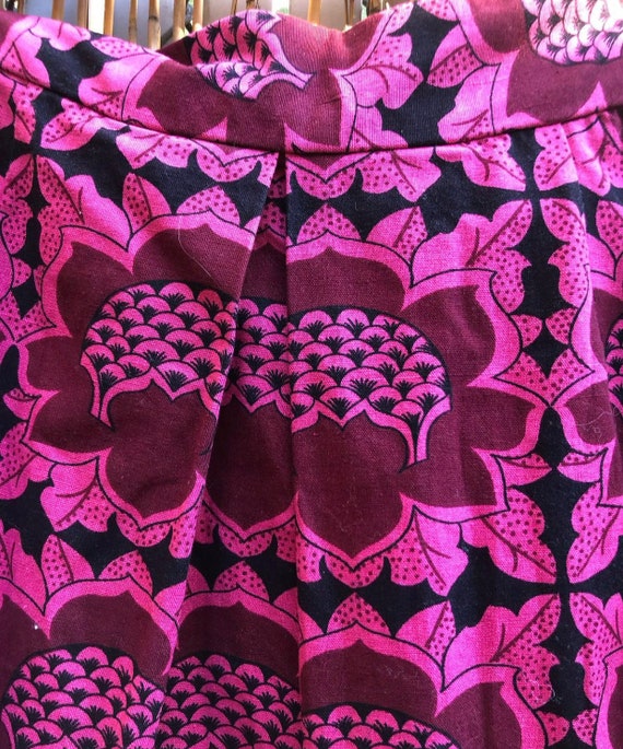 Rare thick cotton Lotus flower maxi skirt - image 2