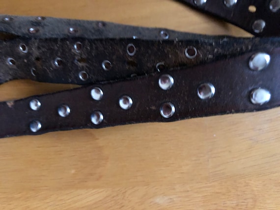 Thin Grunge studded worn out belt 28”-36” - image 2