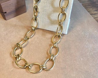 Cracco 18k gold washed Double Looped Chain Vintage 92