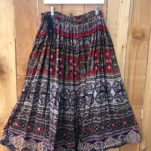 Plus Size AUTHENTIC VINTAGE India boho Hippy Festival Summer Dancing Skirt Size XL
