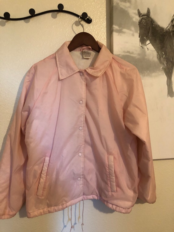 Pink snap up Windbreaker