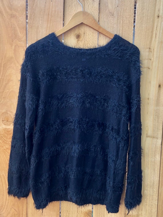Angora And Knit Striped BeetleJuice Sweater Size … - image 4