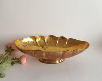 Brass Footed Oval Bowl - Etsy