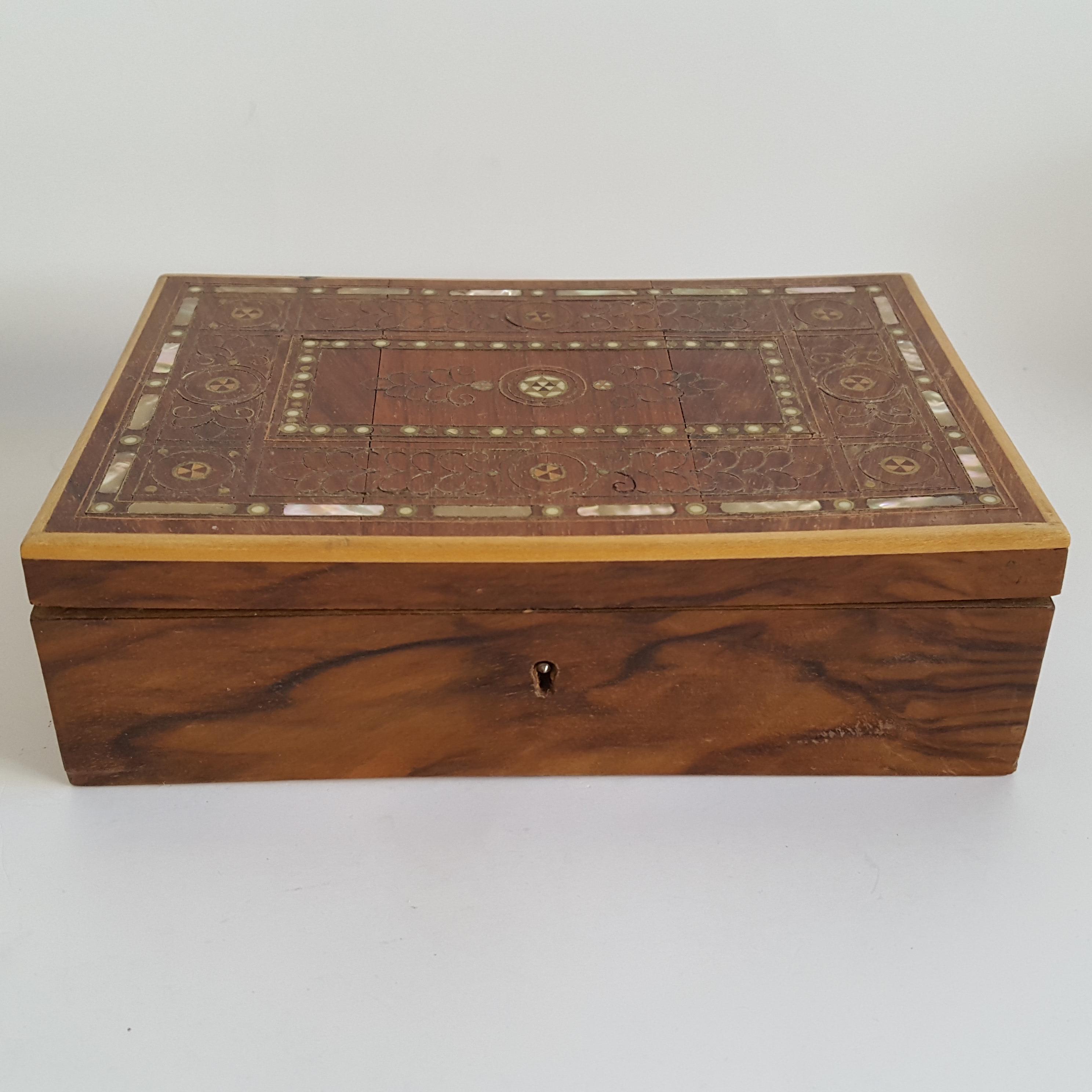 Inlaid Mother of Pearl! Vintage Wooden Trinket Jewelry Box 4.5"x7" - Etsy