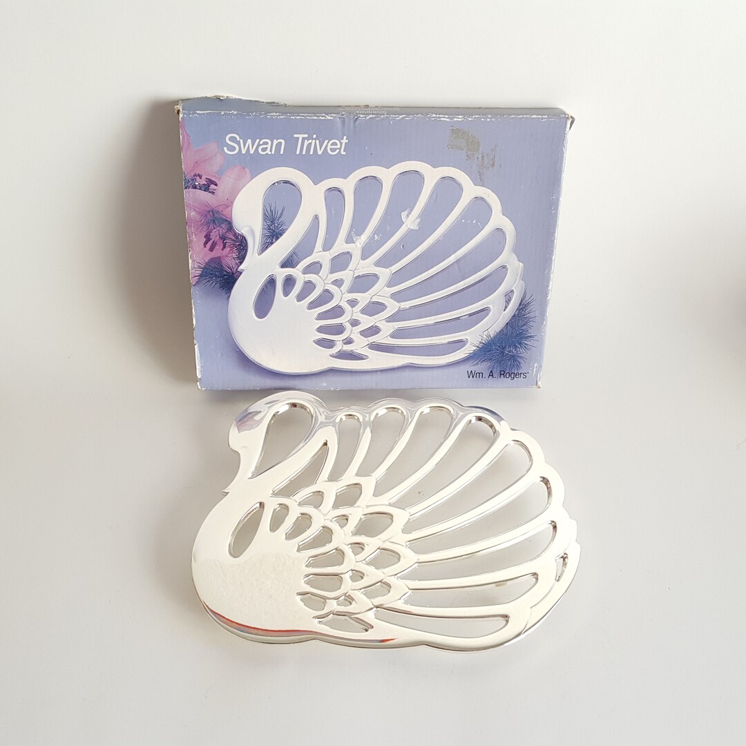 Elegant Silver Swan Vintage Trivet From Wm A Rogers New in Etsy