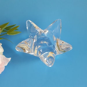 Orrefors Star or Starfish! Vintage Celestial Votive Candle Holder Glass Crystal Sweden