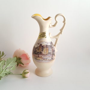 Troyes France! La Place Foch Vintage Ceramic Pitcher or Vase Medieval Town 8&quot;