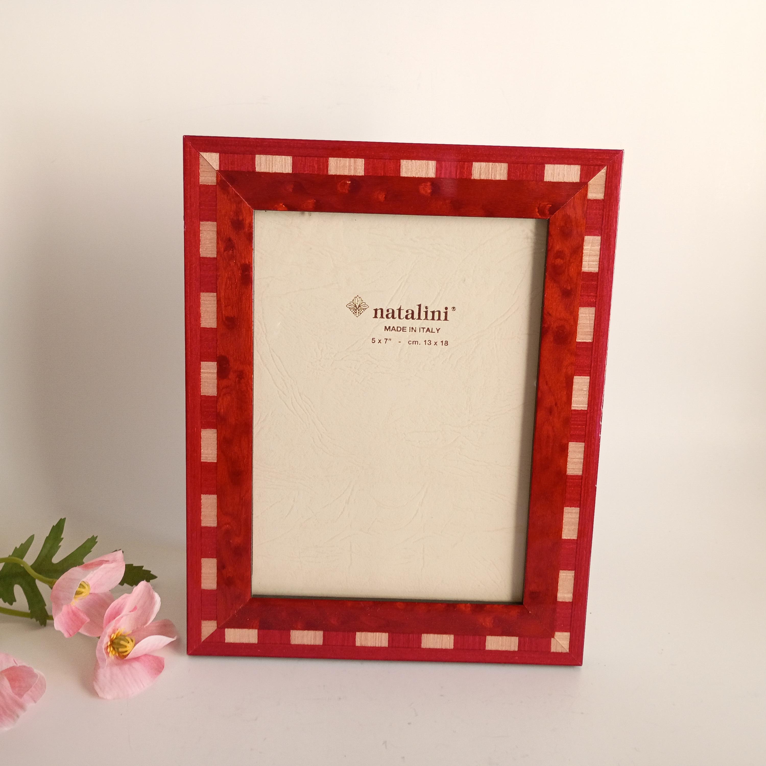 Cornice Natalini BIANTE In Legno Intarsiato – 10x15 Cm, Blu Scuro, Made In Italy - 2